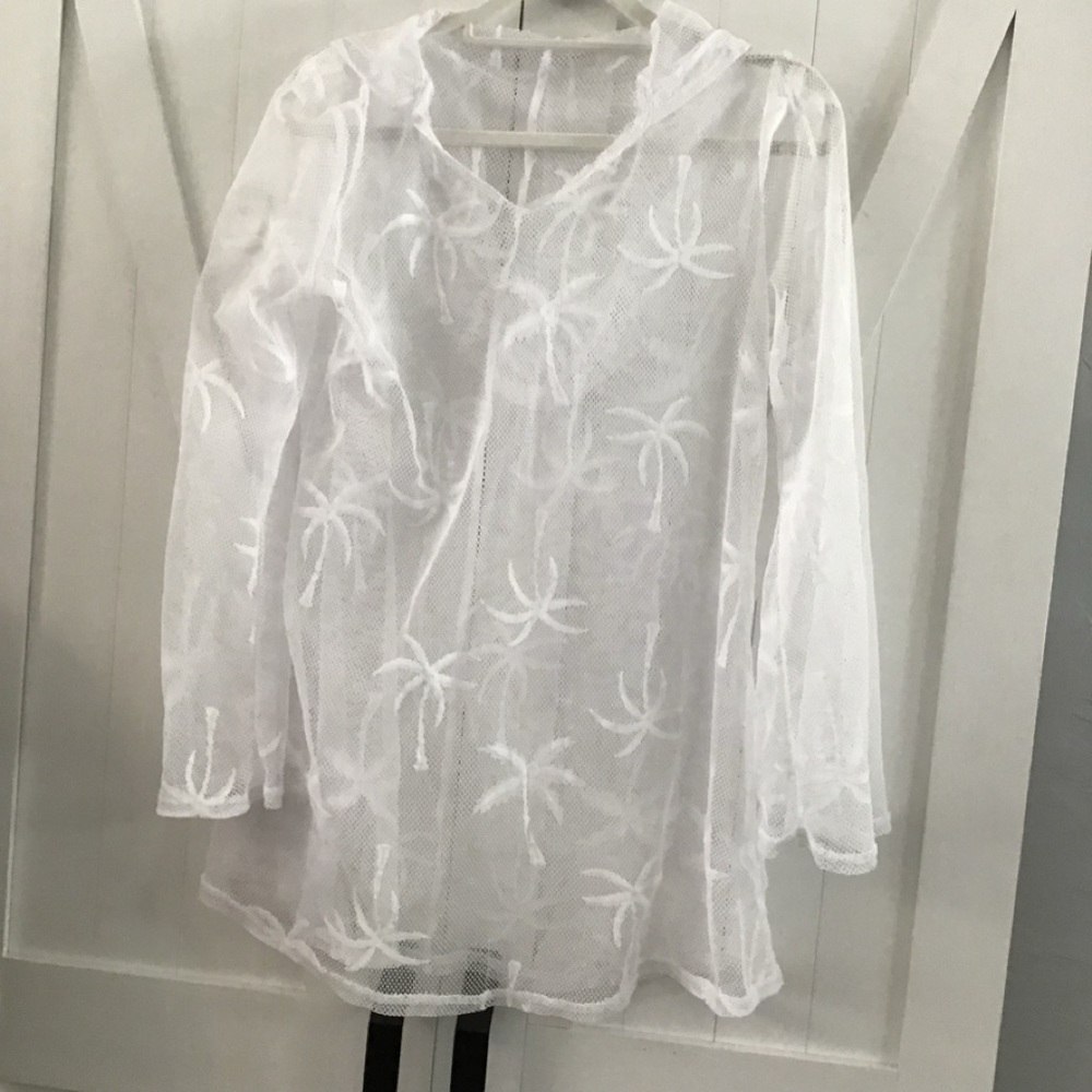 Swimsuit cover up Palm tree design. Hoodie.